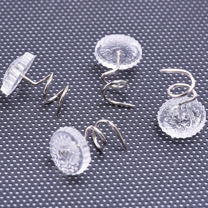 HONBAY 100pcs Clear Plastic Head Twist Pins Upholstery Pin for