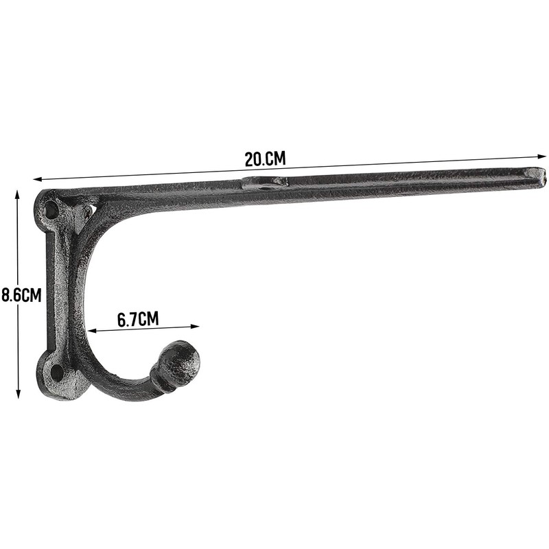 ChasBete Rustic Shelf Brackets 8 Inch Shelving Brackets, Black Shelf