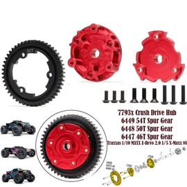 Steel 50T Spur Gear + Transmission Cush Drive Housing for 1/10 Maxx 1/5 X-Maxx 1/6 XRT RC Car Upgrades Parts #6448# 7793X