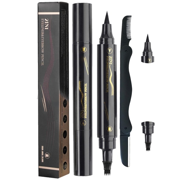 Beard Pencil Filler for Men Black, 2 Pcs Waterproof Long-Lasting