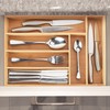 Relaxdays Bamboo Cutlery Tray with 6 Compartments for Kitchen Cutlery