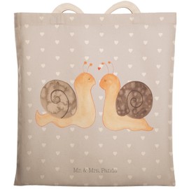 Mr. & Mrs. Panda Shopping Bag Snails Love, gray