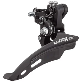 Shimano Tourney/TY FD-TZ500 6-speed MTB front derailleur, down swing, top pull, 28.6mm, 66-69, 42T black/silv