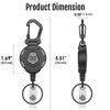 MNGARISTA 2-Pack Retractable Keychain, Heavy Duty Carabiner Badge Holder, Tactical