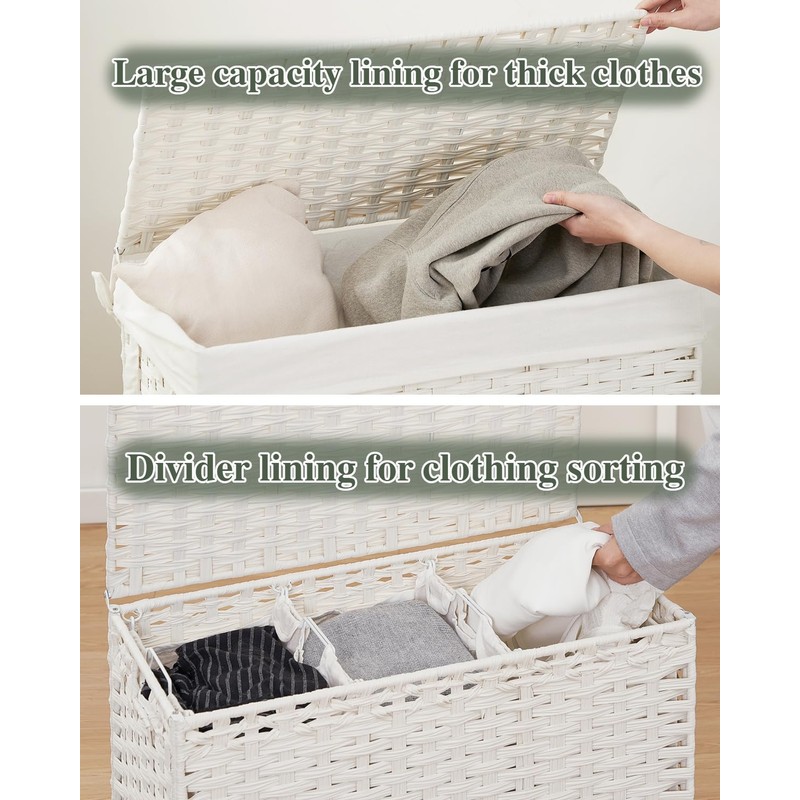 SETVSON Laundry Hamper with Lid Laundry Basket 132 L (35