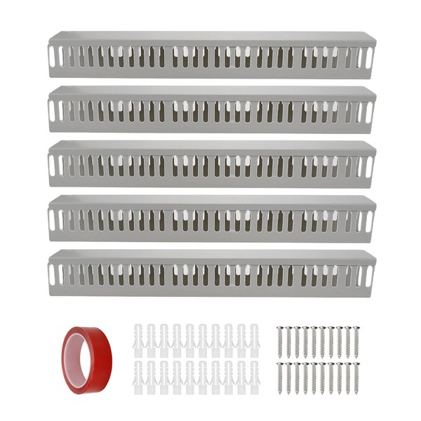 Risbay 5 Set Light Gray Wire Duct Open Slot Cable
