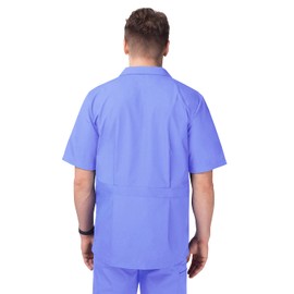 Sivvan Scrubs for Men - Zippered Short Sleeve Jacket - S8308 - Ceil Blue - M