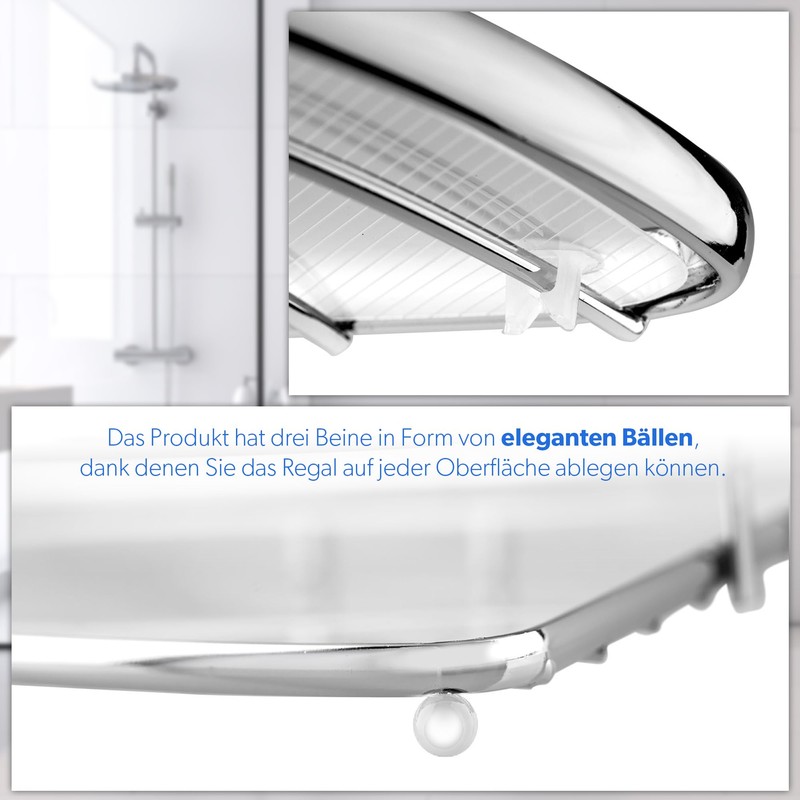 KADAX Eckablage, Wandeckregal aus chromstahl, Badezimmer Eckregal, Duschkorb, Duschablage, Duschregal