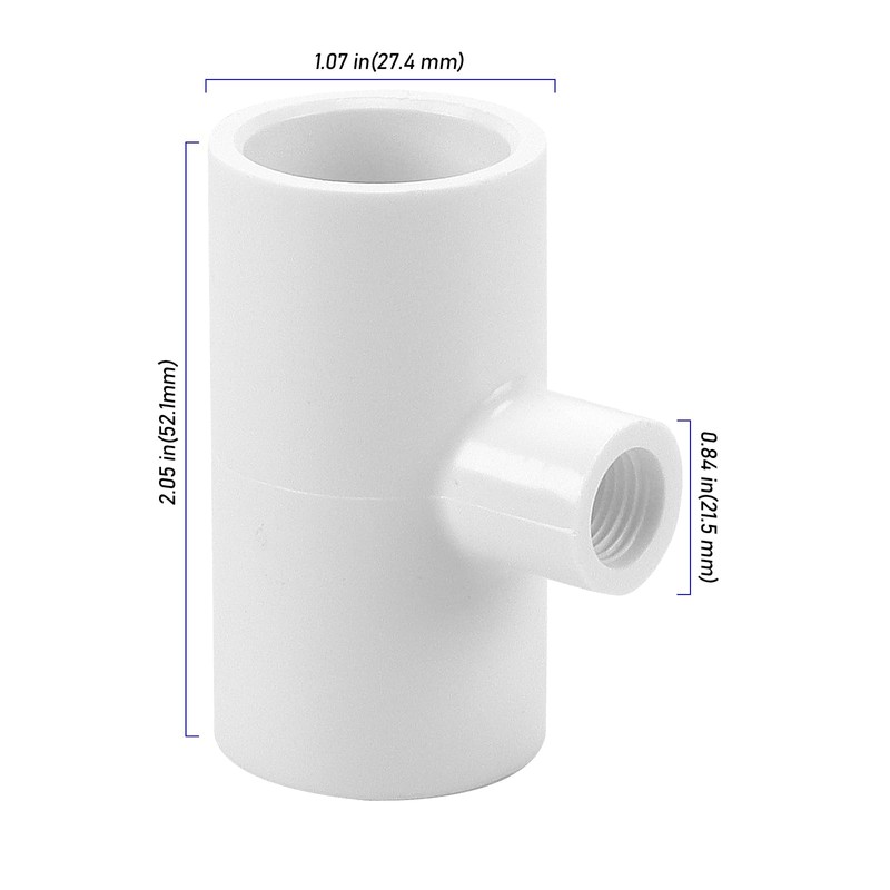 ZEONHEI 40 Pack PVC Tee Fittings for Threaded Chicken Nipples