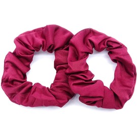 beautiful36 Pair Of 2 Small Size Satin Scrunchies In Bright Vibrant Colours (Dark Red)
