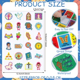 480 Pcs Jesus Loves You Christian Stickers Self Adhesive Paper Christian Stickers for Kids Multi Color Catholic Stickers Butterfly Rainbow Dove Heart Fish Religious Stickers for Jesus(Novel Style)