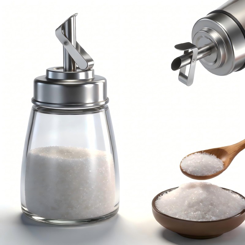 Glass Sugar Jar, Sugar Container Sugar Dispenser with Pour Spout,