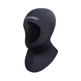 DEMMET Neoprene Wetsuit Hood Scuba Diving Hood 1.5MM for Men Women, with Shoulder Cap Surfing Thermal Hood for Kayaking Snorkeling Swimming Sailing Canoeing Water Sports (1.5mm Black, M)