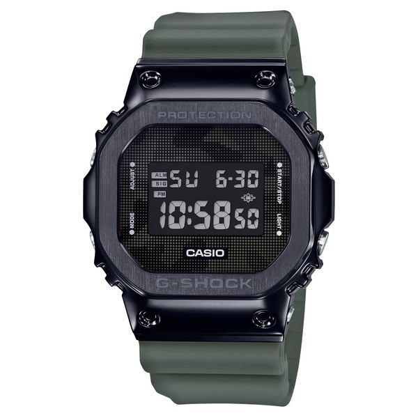 Casio GM-5600B-3JF Men's Metal Covered Wristwatch, khaki/black, Shock Resistant Watch