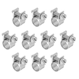 PATIKIL 10 Pcs 8-10mm Mini Fuel Injection Hose Clamps Stainless Steel Adjustable Clamp