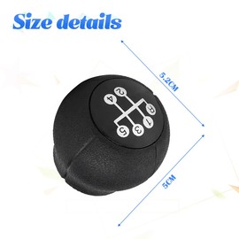 JNNJ Car Gear Knob Universal, Leather Gear Knob Adapter, Car 5-Speed Gear Knob, Modification Gear Knob Manual Shifts Head Gears, for Manual Car Manual Transmission