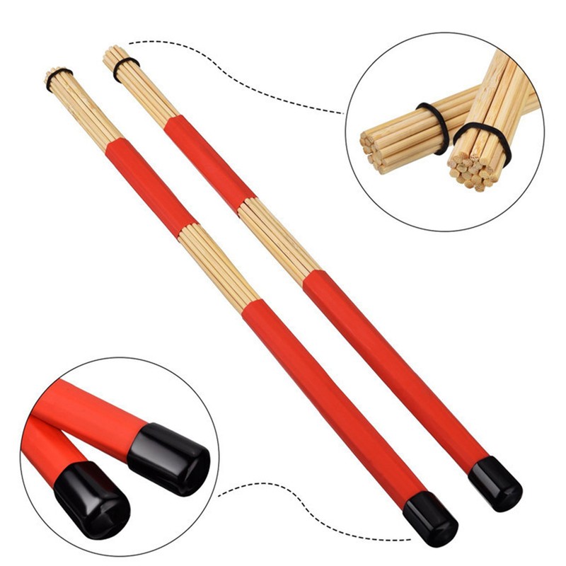 Drum Stick Brush Set Jazz Retractable Metal Wire 19 Beam