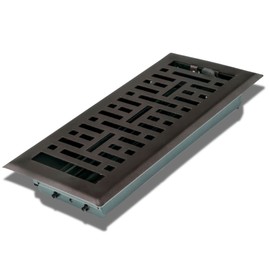 Sierra Grates 4"x 10" Metro Design, 100% Steel Premium Floor Register, Metallic Bronze Finish - Vent Covers for Home Floor- Decorative Air Vent Covers- Floor Register 4” x 10” (Duct Opening)