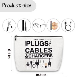 Charger Cable Organiser Bag for Women Men Portable Travel Bag for Chargers and Cables Charging Bag for Travel Travelling Small Toiletry Bag Pouch with Zipper Gifts for Best Friend Daughter Son
