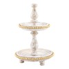 Mud Pie Mini Gold Bead Tiered Server, board 9 1/2"