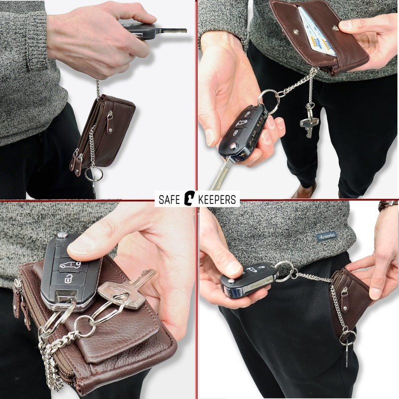 Safekeepers Key Case Leather Small – Key Bag with Zip