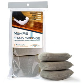 MāKRS Stain Sponge, 20-Pack Staining Pads, Lint, Snag and Streak-Free Applicator Sponges, Micro-Brush Material Over Foam Core, for Wood Stains and All Finishes, Easy to Use with Consistent Application
