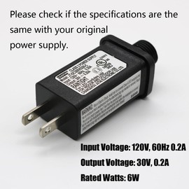 30V 6W LED Controller Class 2 Power Supply LED Transformer, Low Voltage Transformer US Plug for LED Light Indoor Outdoor Steady On Mode, not Fit for 8 Mode