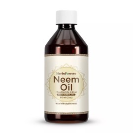 Herbsforever Neem Oil – Cold Pressed Premium Oil – Non GMO, Organic, Vegan – 2 fl oz – 60 ml