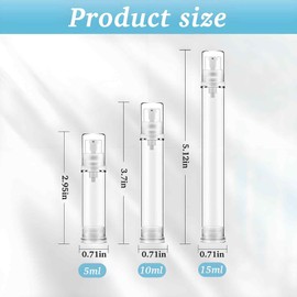 Gaahkai 12PCS Airless Pump Bottles Travel Set, Mini Size Lotion Foundation Travel Container (5ml 10ml 15ml)
