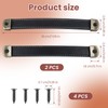 Mabor 2 Pcs Leather Handles for Drawers Leather Trunk Handles
