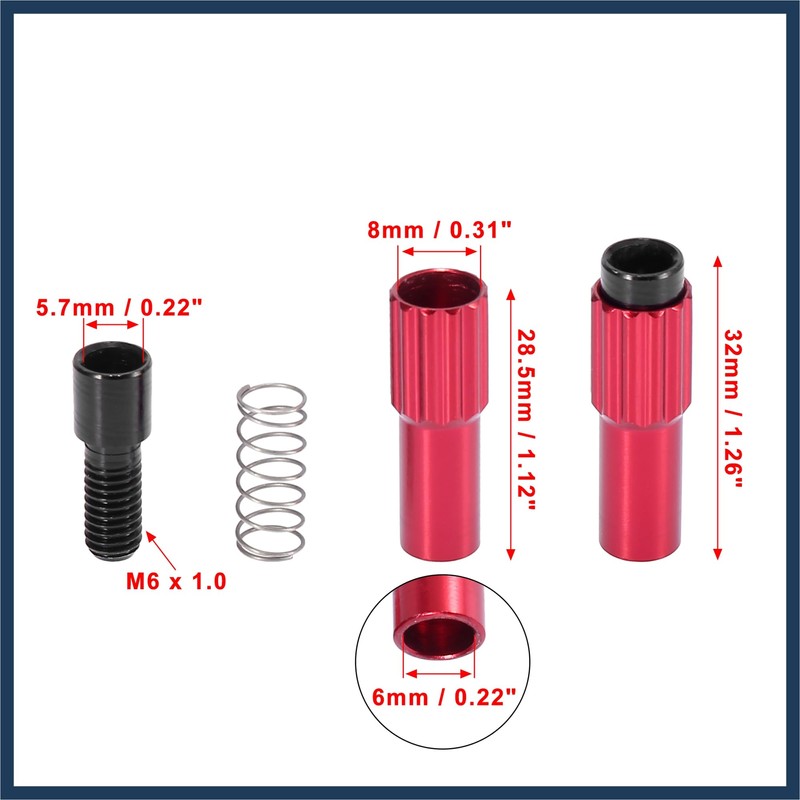INFINAUTO 2 Pcs Red Metal Bicycle Cable Adjuster Brake Gear