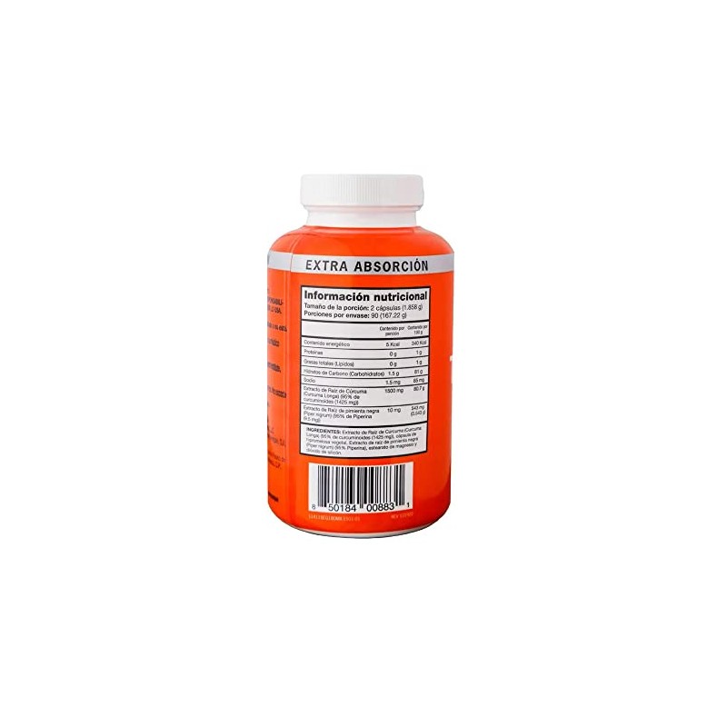 Turmeric 95% Curcuminoides 1500 Mg 180 Caps Qunol