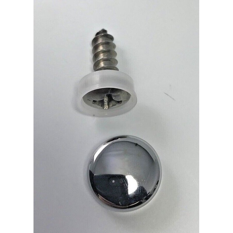 EAP (Set/4) License Plate Chrome Caps / Covers & Screws