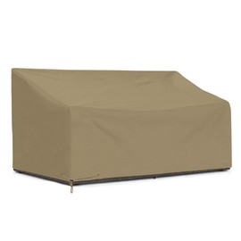 SunPatio Outdoor Patio Sofa Cover, Heavy Duty Deep Seat Sofa Cover, Large Couch Cover, Patio Furniture Sectional Cover with Waterproof Sealed Seam, All Weather Protection, 80"L x 39"W x 32"H, Beige