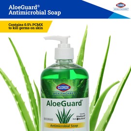 Clorox Healthcare AloeGuard Antimicrobial Soap 18 Ounce Antimicrobial Hand Soap from for Healthcare Professionals | Hand Soap for Everyday Use with Aloe Vera to Soothe & Moisturize Hands
