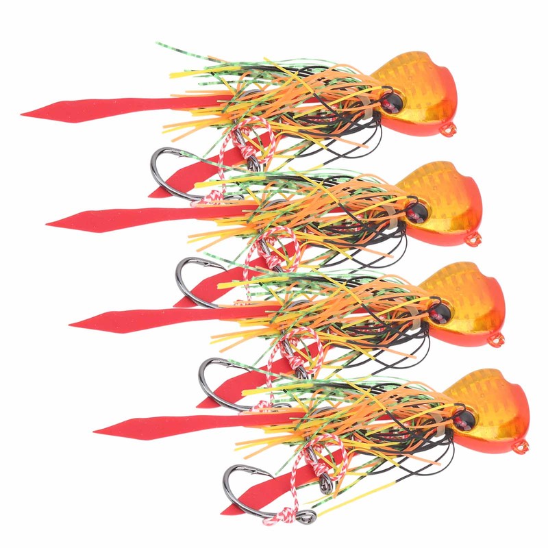 4Pcs 65g Fishing Artificial Baits Silicone Skirts Lures with Hook