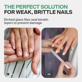 GERmanikure Juego De 4 Piezas De Manicura, Lima De Uñas De Cristal Checo Auténtico De Color Negro, Lima De Luna, Barra Para Manicura Y Pedicura, Para 