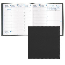 Quo Vadis 2026 Executive - Weekly Planner - 13 Months, Dec. to Dec. - 6 1/4 x 6 1/4" - Grained Faux Leather Club Black Cover- Time Management Appointment Organizer