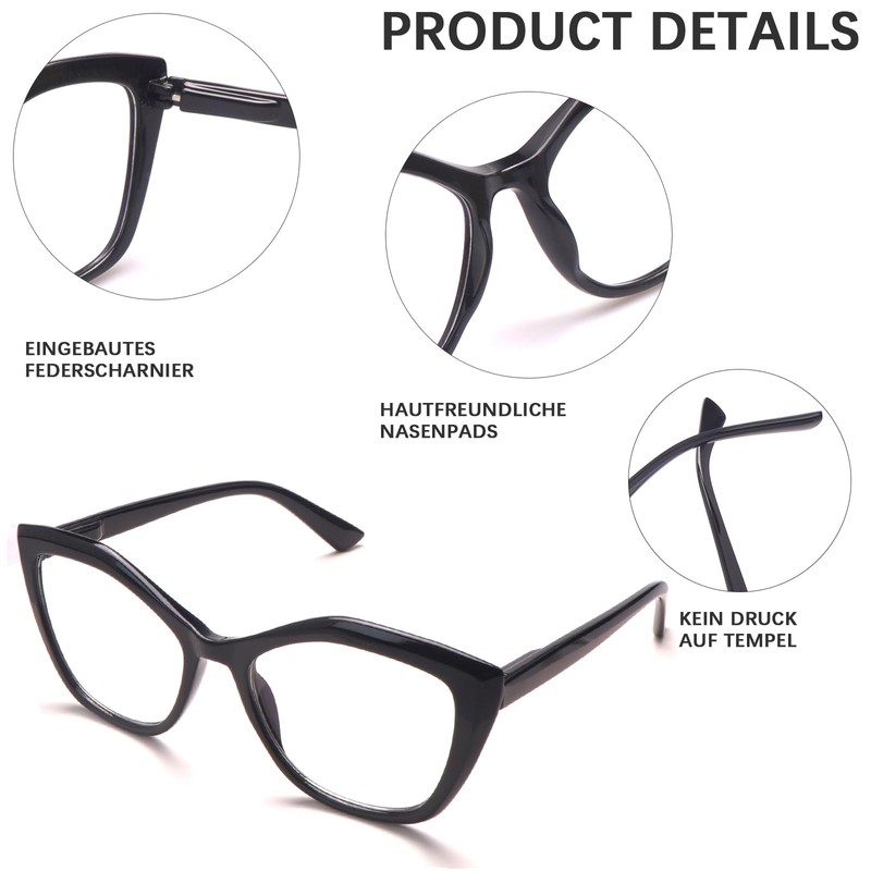 Ronecool 4Pack Progressive Multifocal Reading Glasses, Blue Light Blocking Computer