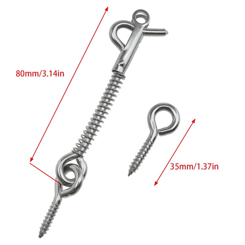 sunnates 2 PCS Stainless Steel Spring Hook and Eye Safety