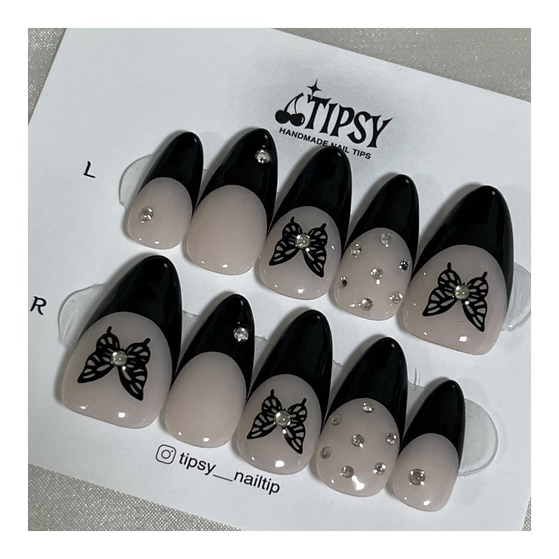 Butterfly Mood Handmade Nail Tips - Short Oval / 버터플라이