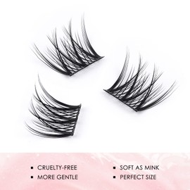 LANKIZ Lash Clusters 72 Pcs DIY Lash Extensions Individual Lashes False Eyelashes 8-16mm Mixed Resuale Wide Band Cluster Lashes for Home use (Cluster-07-Hybird)