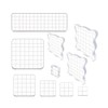 TopHomer Clear Acrylic Stamp Block Set, 10 Pieces with Grid