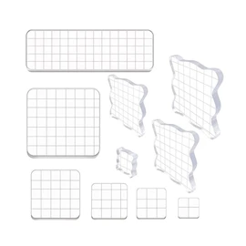 TopHomer Clear Acrylic Stamp Block Set, 10 Pieces with Grid Lines for Scrapbooking, Card Making, DIY Crafts & Ornaments