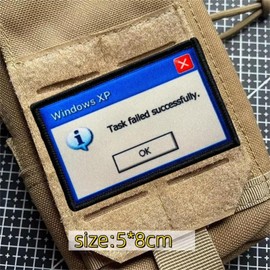 Task Successful Failed Velcro Patches Tactical Morale Velcro Patch Appliques for DIY Clothing, Backpacks, Jackets, Jeans
