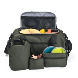 4-in-1 Dog Travel Bag Set – Airline Approved, Waterproof & Stylish Pet Carrier Accessories | Includes Food Pouch, Walking Bag & Poop Bag Dispenser | for Flights, Road Trips & Hikes