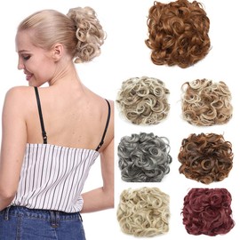 Hair Extensions, Hair Piece, Bun Hair Extension, Scrunchie Up, Real Hair light brown