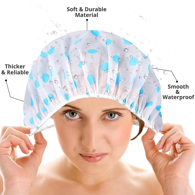 3pz Gorra de Baño Impermeabile Gorros de Ducha para Mujer,