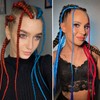 Red Blue Braiding Hair Extensions for Women Jumbo Ombre Pre-stretched