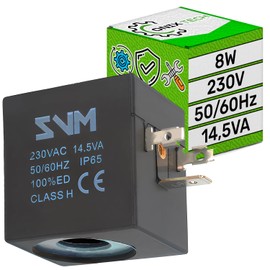 Coil for Solenoid Valve Universal Diameter 13.2 mm 39 x 36 x 29 mm Class H IP65 230V 8W 50/60Hz 14.5VA ONIX TECH